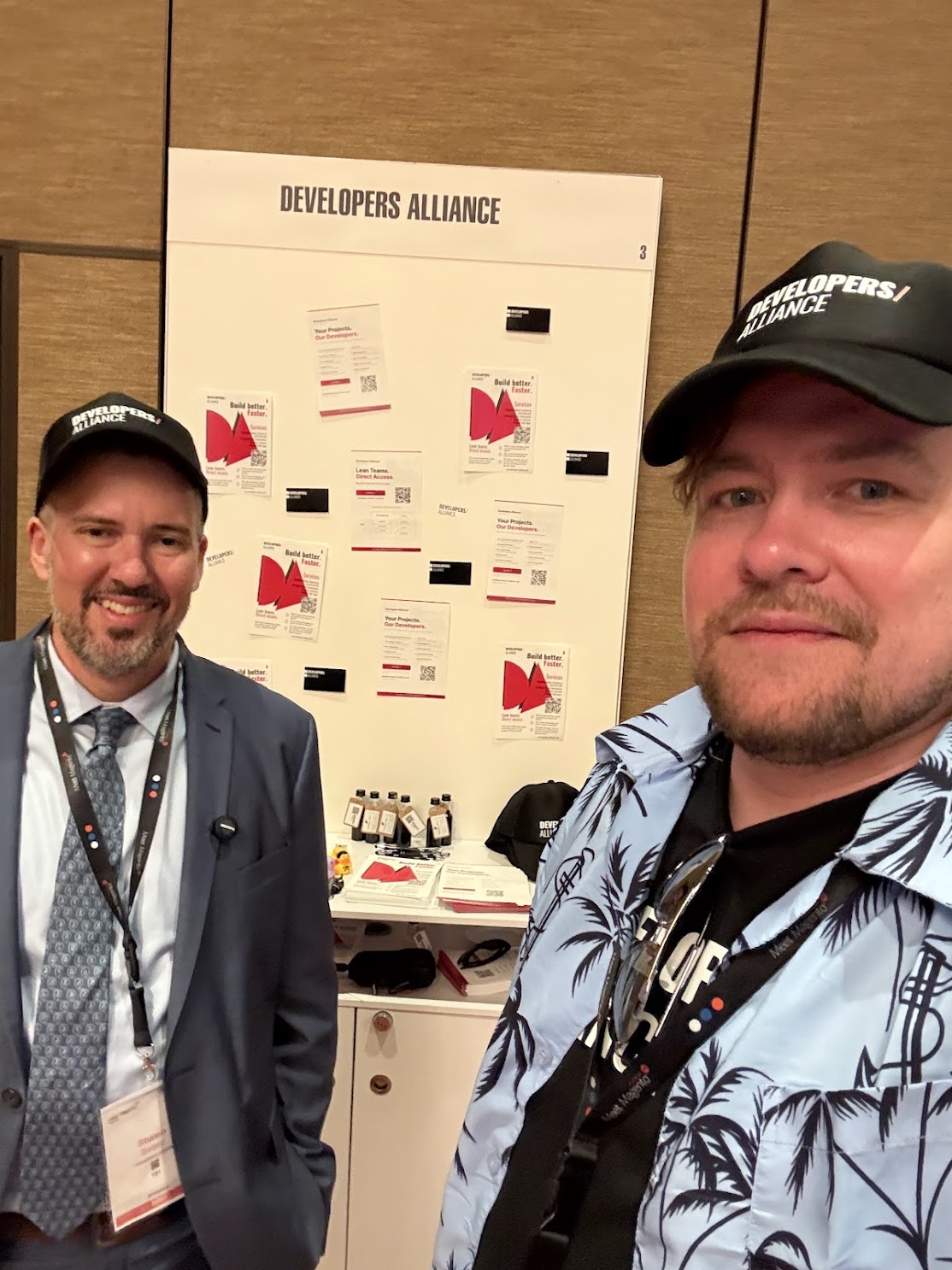 Shawn Basey and Oskars Tuns at the Developers Alliance booth at Meet Magento Florida 2026